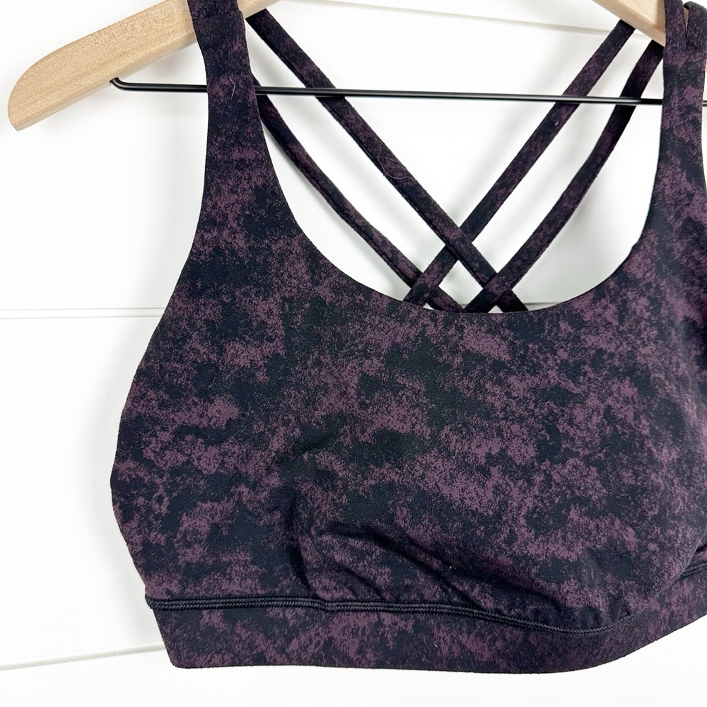 Lululemon Energy Bra Misted Jacquard Black Black Cherry